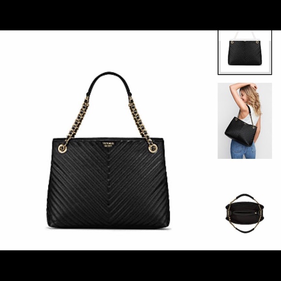 BRAND NEW black leather bag! Victoria’s Secret! - Picture 2 of 2